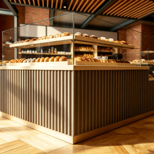 Cafetería y panadería moderna con mostrador y vitrina para pan integrada - Product Image 6