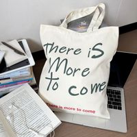 Sac fourre-tout en toile de coton blanc grande capacité avec logo personnalisé et poignée longue, imprimé lettres, pour voyage, fabrication OEM