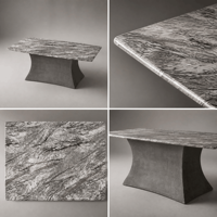 Table basse moderne en marbre artificiel avec base en ciment pour salon, mobilier d'intérieur, hôtel, personnalisable
