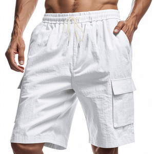 Pantaloncini <span class=keywords><strong>Cargo</strong></span> Estivi Traspiranti in <span class=keywords><strong>Lino</strong></span>, Multi-Tasca, Casual, da Palestra, per Uomo - Product Image 2