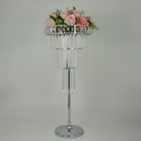 Centre de table en cristal doré, support à fleurs en métal, décoration de mariage, centre de table, vase à fleurs doré, décoration de table, support lumineux