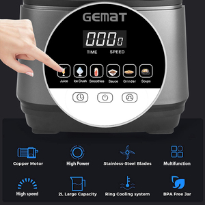 Nouveauté Blender professionnel Contenant en plastique multifonctionnel Blender commercial Blender industriel Contrôle par pavé tactile - Product Image 2