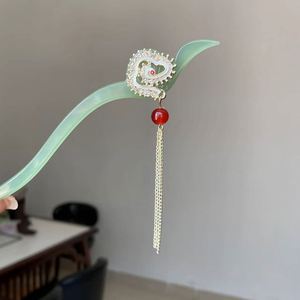 Accesorios Vintage Hanfu para el Cabello de Verano para Mujeres y Niñas: Palillos para Moños, Horquillas de Acetato con Flores y Pasadores para el Cabello - Product Image 6