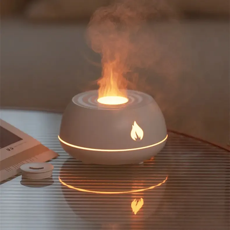 Simulation Fire Fogger 3D Flame Aromatherapy Light Simulation Flame Air Humidifier Aroma Diffuser