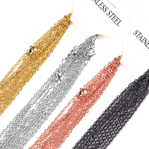 Chaîne Rolo à maillons ronds en or 18 carats de 1 mm/2 mm, en acier inoxydable 316L, collier chinois de bonne qualité à prix abordable - Product Image 1