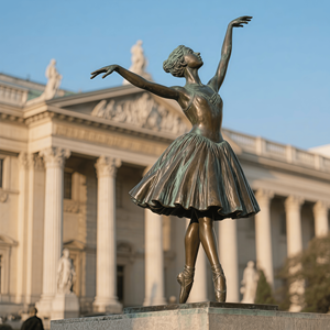 Escultura Personalizada de Menina Bailarina em Bronze, Estátua de Dança, Técnica de Fundição, Design Moderno e Tradicional, Decoração Externa - Product Image 6
