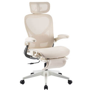 Reposabrazos abatible hacia arriba Silla reclinable ergonómica ajustable de oficina ejecutiva de malla completa plegable con reposapiés - Product Image 3