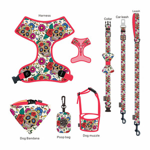 <b>Pet</b> 8-piece set with printed patterns, dog leash, dog walking leash, <b>harness</b> set. - Product Image 3