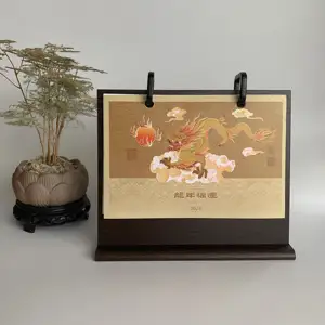 2024 Wooden Desk Calendar Horizontal Version Creative Simple Desktop Decoration Calendar Plan