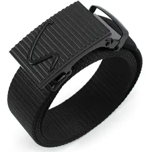 Cintura in tessuto di tela con fettuccia in Nylon per esterni tattica di moda dal Design semplice personalizzato con fibbia automatica invisibile