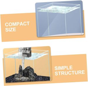 Acquario Rettangolare Trasparente in Acrilico per Decorazione da Scrivania, per Pesci <span class=keywords><strong>e</strong></span> Accessorio Elegante - Product Image 4