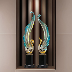 Ornements en résine en forme de paire de phénix pour la décoration de salon et de la maison - Product Image 3