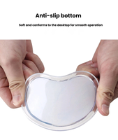 Repose-poignet en cristal transparent en forme de cœur, tapis de souris en silicone souple antidérapant pour la maison, le bureau, les jeux, comme décoration pour PC et ordinateur portable