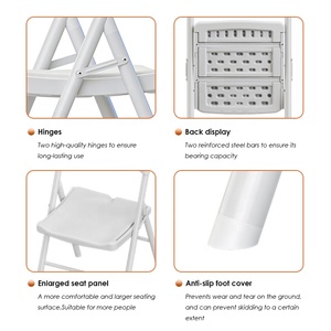 Benjia-silla plegable de plástico para oficina y ordenador, asiento de ocio sencillo de 44x52x80CM, gran oferta - Product Image 5
