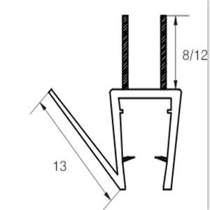 <span class=keywords><strong>Joint</strong></span> d'étanchéité inférieur pour porte <span class=keywords><strong>de</strong></span> <span class=keywords><strong>douche</strong></span> en verre sans cadre, avec rail <span class=keywords><strong>de</strong></span> drainage - Product Image 6