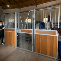 Équipement équestre personnalisé, panneau de box pour chevaux en bois classique traditionnel de 4,5 m, revêtement poudré moderne, grand hangar à chevaux en bois