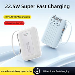 Nouvelle batterie externe avec <span class=keywords><strong>charge</strong></span> super rapide PD22.5W, 4 câbles intégrés, grande capacité 10000/20000mAh, chargeur portable avec écran LCD - Product Image 2