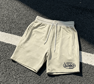 Custom Logo Solid Breathable Casual Printed Summer Men's <b>Shorts</b> OEM Service Drawstring Closure Mid Waist Vintage Style - Product Image 2