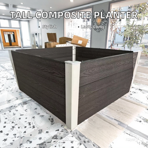 Jardinières et bacs à fleurs modernes en <span class=keywords><strong>bois</strong></span> écologiques, durables, hauts, carrés et rectangulaires pour les jardins - Product Image 3