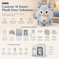 Peluche XDT AI Cerf Rêveur Anime, Matière Polyester Ultra Douce, Rembourrage Coton PP, Taille 11-30cm, Idéale pour Sacs et Cadeaux de Fête