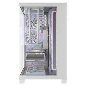 Boîtier de jeu Ruix O11Vision-SE BTF blanc ATX Full Tower en alliage d'aluminium compatible avec les ventilateurs de refroidissement de 120 mm, refroidisseur liquide arrière de 360 mm - Product Image 3