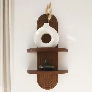 Moderno ad arco <span class=keywords><strong>in</strong></span> <span class=keywords><strong>legno</strong></span> mensola a parete per la decorazione di interni per bagno cucina soggiorno o guardaroba trattiene ornamenti fioriera - Product Image 3