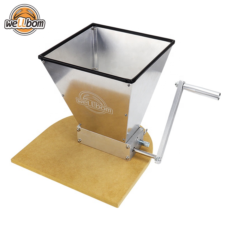 2 ролика из нержавеющей стали, ручная Регулируемая дробилка для ячменя, мельница для зернового солода для домашнего пивоварения