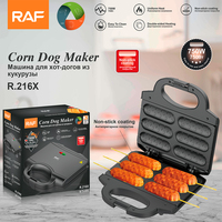 Nouveau modèle RAF de machine à gaufres et à mini-gâteaux antiadhésive 6 empreintes pour petit-déjeuner, muffins, gaufres, cupcakes, saucisses roulées et hot-dogs
