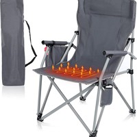 Fauteuil chauffant Yunju avec coussin chauffant, chaise double lune, chaise pliante USB pour le camping, tissu Oxford, mobilier d'extérieur