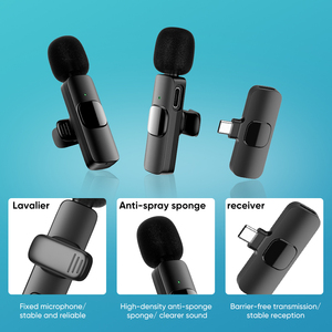 Apexel Micrófono Inalámbrico Solapa Mini Portátil Lavaliere Micrófono Estudio de Grabación Micrófono - Product Image 3