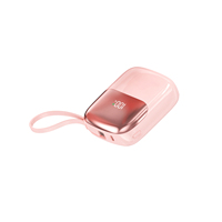 Batterie externe compacte 10000 mAh avec câble Type-C intégré, charge rapide PD 20W, affichage LED, ports USB C, chargeur portable pour l'extérieur