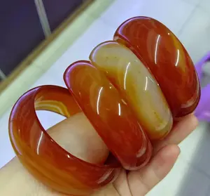 natural Red Jade bangle large US size7.5-9 Indian agate stone gemstone width healing crystal bracelet best gift for woman man