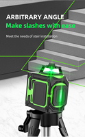 Niveau laser 4D industriel rotatif à faisceau vert professionnel 360 ° 5 lignes mesure de précision bricolage avec alimentation par batterie
