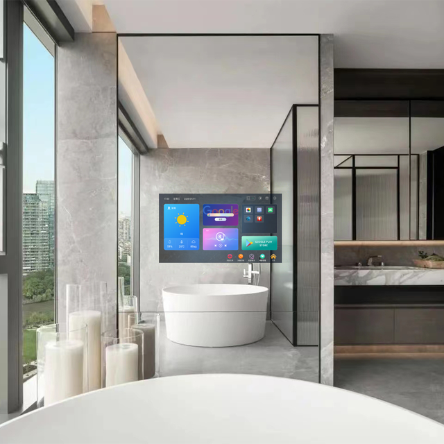 Frameless Waterproof Magic Mirror TV 32 Inch Bathroom Smart Touch Screen Voice Control