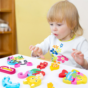 Giocattoli educativi di apprendimento precoce del bambino di vendita diretta del produttore dei giocattoli di puzzle 3D del fumetto di legno all'ingrosso <span class=keywords><strong>Montessori</strong></span> - Product Image 2