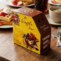 Boîte d'emballage alimentaire pliable personnalisée pour biscuits, gaufres et desserts