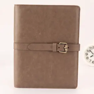 Kustom timbul A4 A5 B5 PU kulit berjajar Notebook buku harian dengan 6 cincin Binder mewah kantor bisnis isi ulang Notebook Agenda