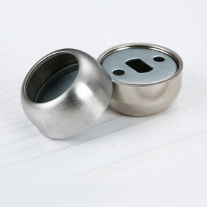 Chrome-Finished Stainless Steel Ball Flange Seat <b>Bracket</b> Wooden Tube Modern Style Non-Detachable <b>Silver</b> Single Wardrobe Hardware - Product Image 5