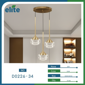 Moderno contemporaneo triplo pendente plafond plafoniera caldo bianco 3000K cromato per la decorazione della casa Interior Design 220V AC per la stanza - Product Image 1