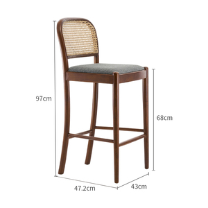 Tabourets <span class=keywords><strong>de</strong></span> <span class=keywords><strong>bar</strong></span> <span class=keywords><strong>de</strong></span> restaurant modernes <span class=keywords><strong>de</strong></span> style européen, chaise <span class=keywords><strong>de</strong></span> salle à manger en bois <span class=keywords><strong>de</strong></span> couleur noyer doux, lot <span class=keywords><strong>de</strong></span> <span class=keywords><strong>6</strong></span> en gros - Product Image 2