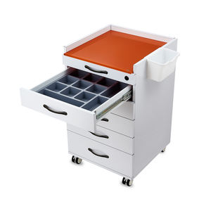 प्लेट दंत चिकित्सा क्लिनिक संयोजन कैबिनेट पोर्टेबल मोबाइल दंत कैबिनेट 5 बैरल दराज के साथ ग्लास - Product Image 5