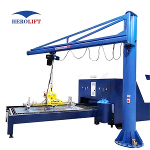 Stainless Plate Steel Board Vacuum Tube Lifter With Slewing Jib Crane With 270 Degree Rotation For Aluminum Sheet