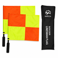 Drapeaux de juge de football haute visibilité pour arbitre de touche, portables, durables, imperméables, rotation à 360 degrés, pliables
