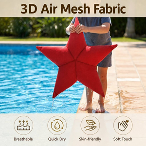 Matelas flottant personnalisé en forme d'étoile de mer non gonflable, en tissu maillé 3D, rempli de billes EPS, pour piscine, pour enfants, adolescents et adultes, vente en gros - Product Image 1