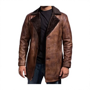 Unisex Custom Fur Long <b>Jacket</b> and Coat B3 Bomber <b>Jacket</b> Aviator Real <b>Sheepskin</b> Shearling Leather <b>Jacket</b> for Men Blue - Product Image 1