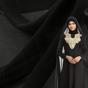 FEICHI abapolyester elbise japonya siyah şifon kore siyah ince kadın abaya için nida kumaş - Product Image 2