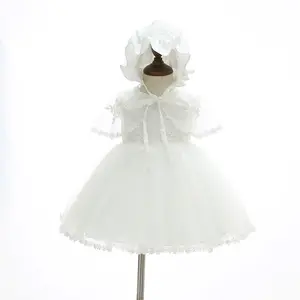 Wholesale Baby Newborn Girl Princess Wedding Birthday Party Dresses Flower Infant Christening Dress Baptism