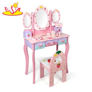 Nouvelle table de maquillage en bois adorable avec <span class=keywords><strong>miroir</strong></span> pour enfants W08H146 - Product Image 1