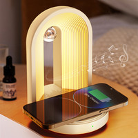 Veilleuse LED table de chevet veilleuse LED avec chargeur sans fil haut-parleur de musique lampe de réveil intelligente