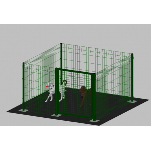 Recinto Modular para Perros de Hierro Galvanizado Pintado de Verde con Postes Atornillados 200x200x102cm, Casa de Acero Simple en Caja - Product Image 1